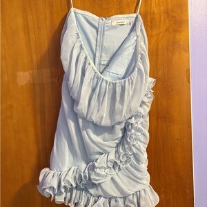 Elegant Backless Blue Dress